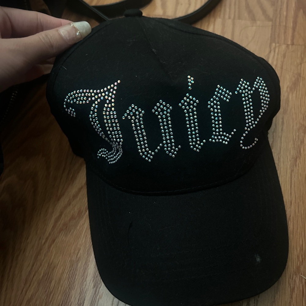 Juicy Couture Black Rhinestone Cap